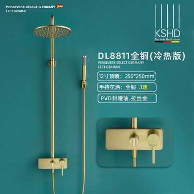 PVD拉丝金-冷热花洒套装DL7001