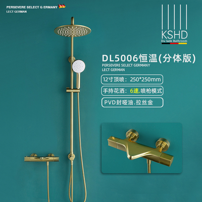 PVD拉丝金-恒温分体花洒套装DL5006