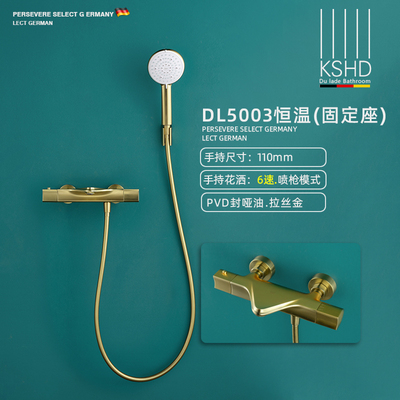 PVD拉丝金-恒温固定座花洒套装DL5003