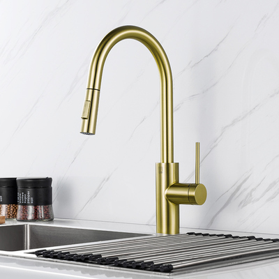 PVD拉丝金-抽拉厨房龙头