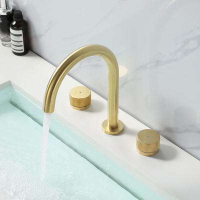 PVD拉丝金-分体面盆龙头C形