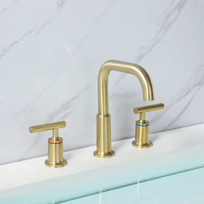 PVD拉丝金-分体面盆龙头L形