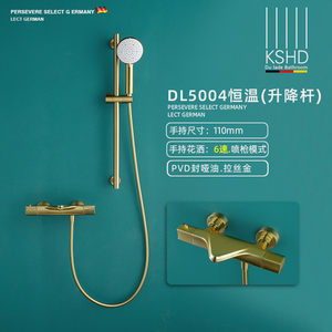 PVD拉丝金-恒温升降杆花洒套装DL5004